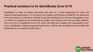 Let's learn practical solutions to fix QuickBooks error 6176