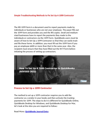 Simple Troubleshooting Methods to Fix Set Up A 1099 Contractor