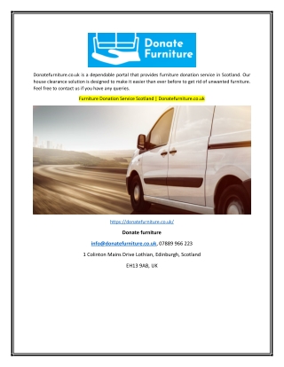 Donatefurniture.co.uk is a dependable portal that provides furniture donation se
