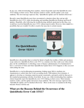 Learn How to Fix QuickBooks Error 15311