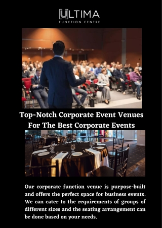 Top-Notch Corporate Event Venues For The Best Corporate Events