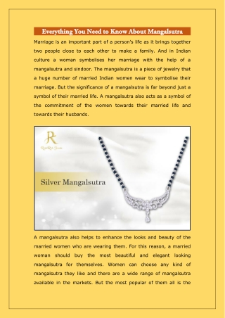 Everything You Need to Know About Mangalsutra