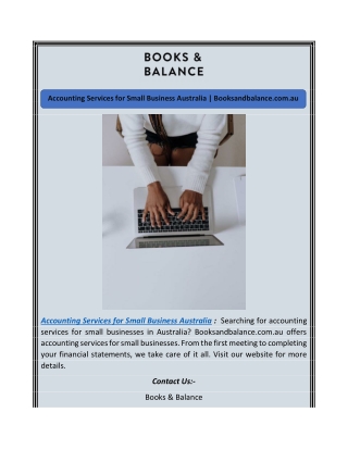 Accounting Services for Small Business Australia | Booksandbalance.com.au