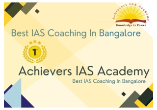 Best IAS Coaching In Bangalore Achievers IAS