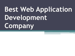 Web Application Development Services