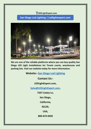 San Diego Led Lighting | Ledlightexpert.com