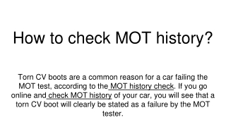 How to check MOT history_