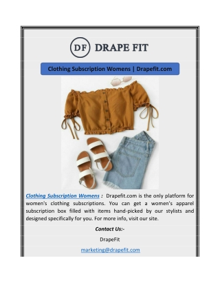 Clothing Subscription Womens | Drapefit.com