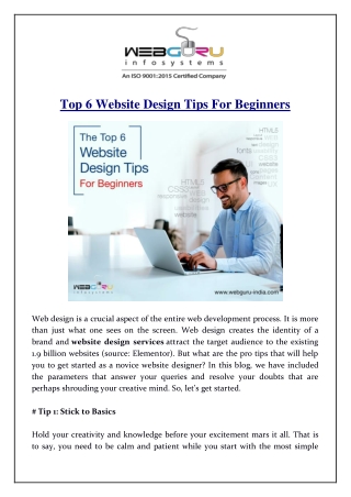 Top 6 Website Design Tips For Beginners