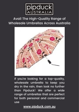 Avail The High-Quality Range of Wholesale Umbrellas Across Australia
