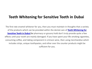 Teeth Whitening for Sensitive Teeth in Dubai