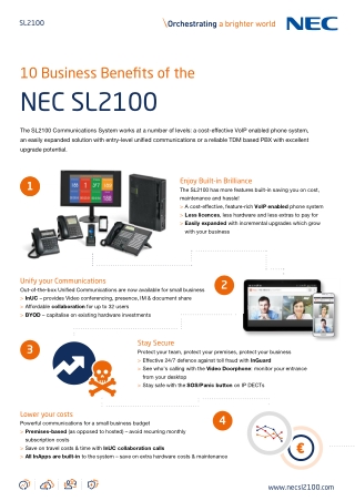 NEC SL2100 10 Business Benefits