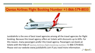 Qantas Airlines Flight Booking Number  1-866-579-8033