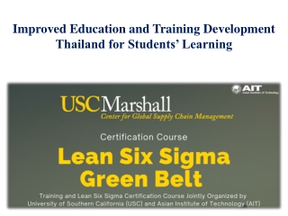 Improved Education and Training Development Thailand for Students’ Learning