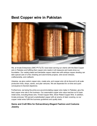 Best Copper wire in Pakistan