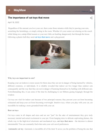 The importance of cat toys that move