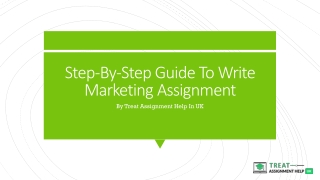 Step-By-Step Guide To Write Marketing Assignment