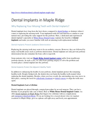 Dental Implants in Maple Ridge