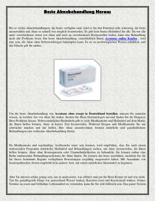 Beste Aknebehandlung Heraus