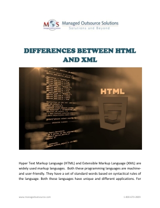 Differences between HTML and XML