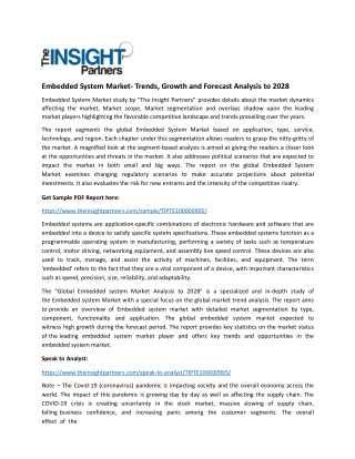 Embedded System Market- Trends, Growth and Forecast Analysis to 2028