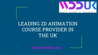 LEADING 2D ANIMATION COURSE PROVIDER IN THE UK