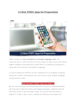 11 Best TOEFL Apps for Preparation