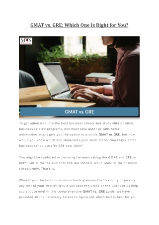 GMAT vs GRE - Which One Is Right for You