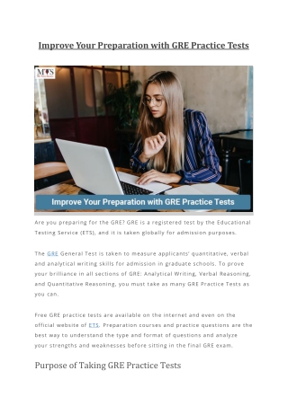 Improve Your Preparation with GRE Practice Tests