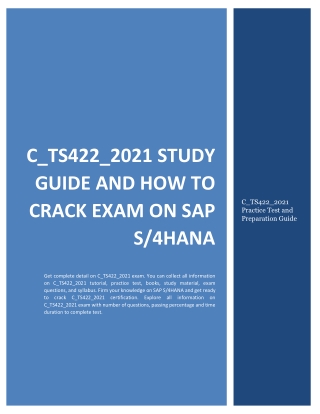 C_TS422_2021 Study Guide and How to Crack Exam on SAP S/4HANA