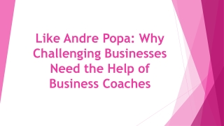 Like Andre Popa Why Challenging Businesses Need the Help of Business Coaches