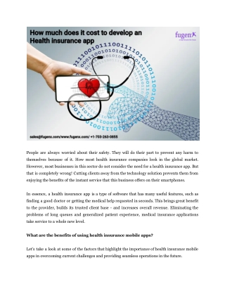 Cost to develop health insurance apps