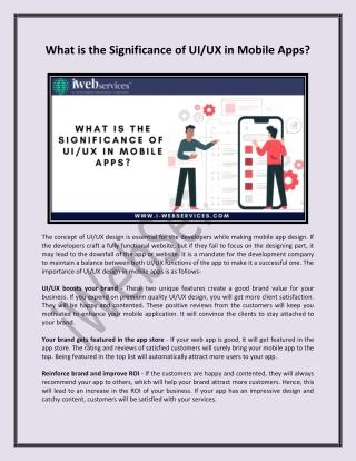 What is the Significance of UI and UX in Mobile Apps - iWebServices