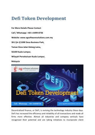 Defi Token Development