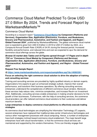 Commerce Cloud Market To Achieve A High CAGR Of 24.9% by 2024: MnM