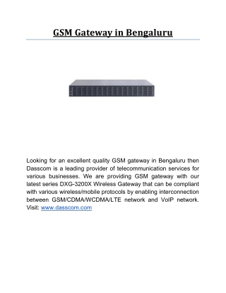 GSM Gateway in Bengaluru