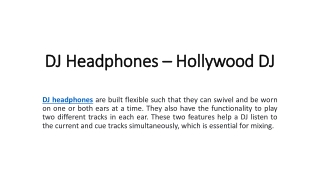 DJ Headphones - Hollywood DJ