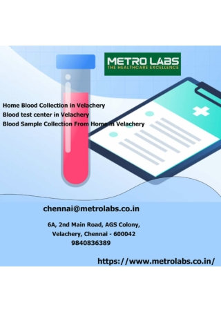 Blood test center in Velachery