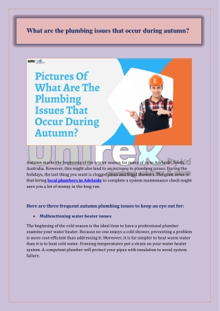 What are the plumbing issues that occur during autumn
