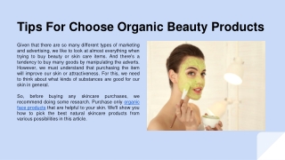 Tips For Choose Organic Beauty Products