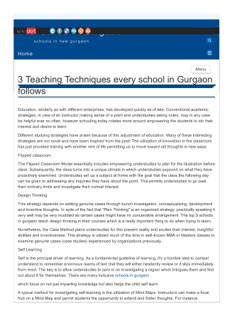 3 Teaching Techniques every school in Gurgaon follows