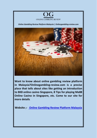 Online Gambling Review Platform MalaysiaOnlinegambling-review.com