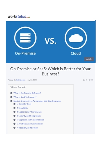 On-Premise or SaaS: Which is Better for Your Business?