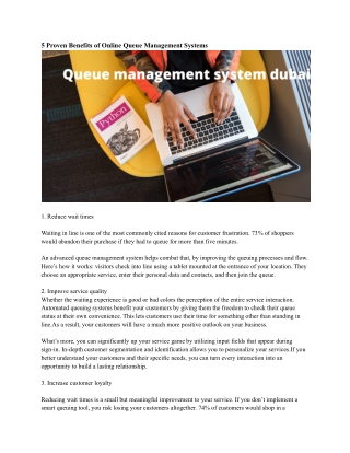 Queue management system dubai