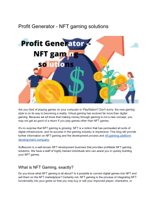 Profit Generator --  NFT gaming solutions (1)