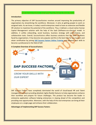 SAP Success Factors: Everything You Need To Know About