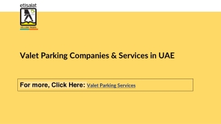 Valet Parking Companies & Services in UAE