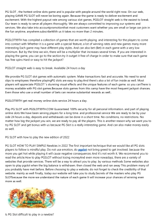 Pg slot, the best direct website Easy to break, get real money.