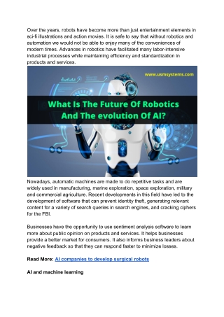 What Is The Future Of Robotics And The evolution Of AI