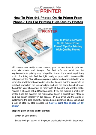 How To Print 4×6 Photos On Hp Printer From Phone? Tips For Printing High-Quality